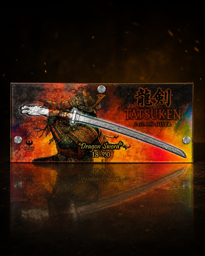 Tatsuken Dragon Sword – 2 oz Silver Weapon Display