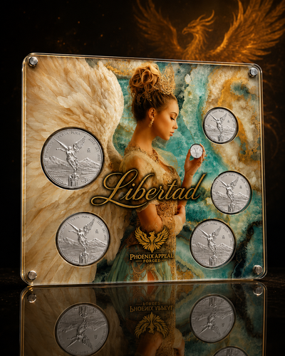 7 Coin Libertad Display Libertad Angel Holding 1/20th oz design