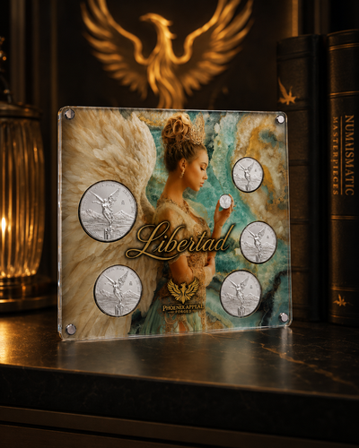 7 Coin Libertad Display Libertad Angel Holding 1/20th oz design