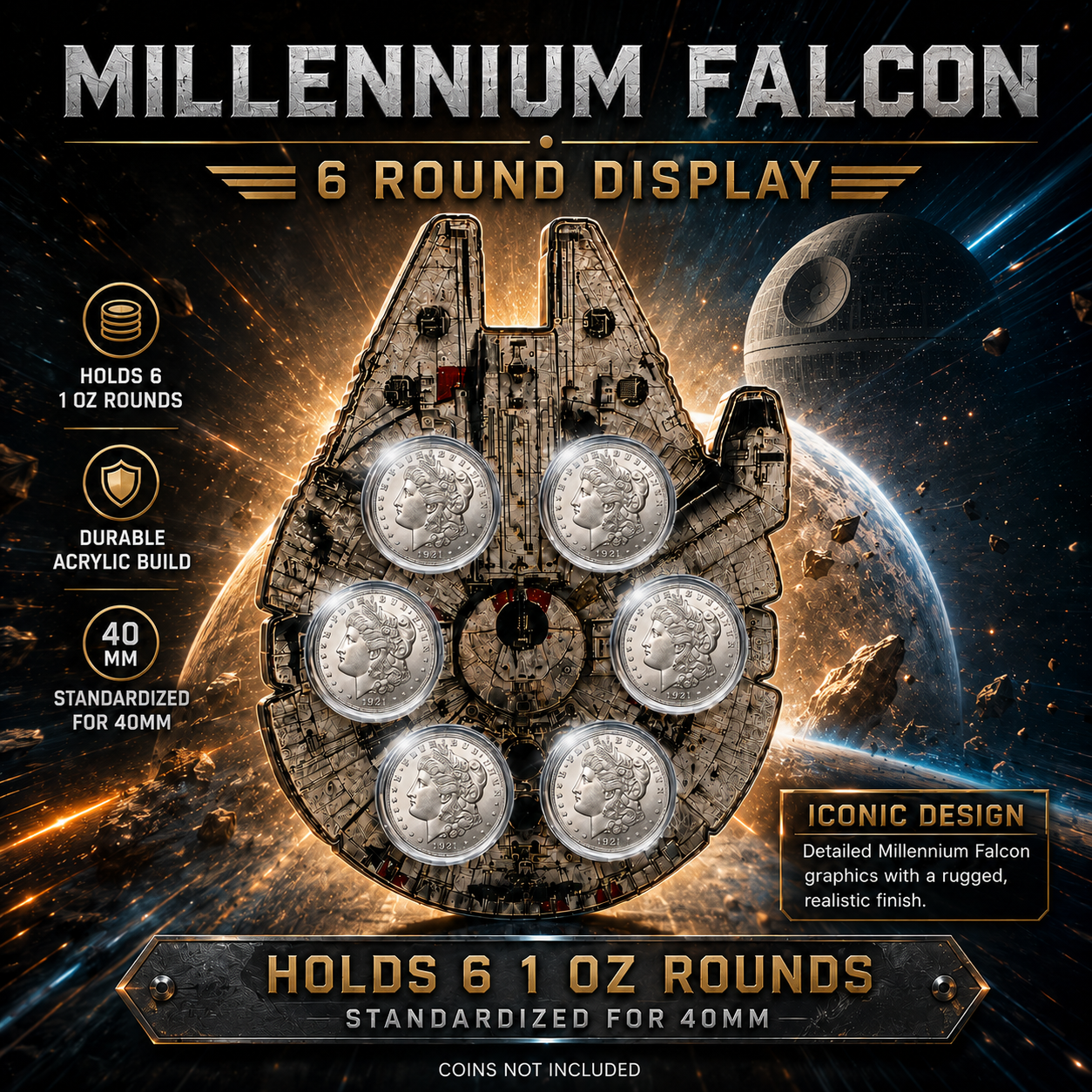 Millennium Falcon 6-Coin Display Holder